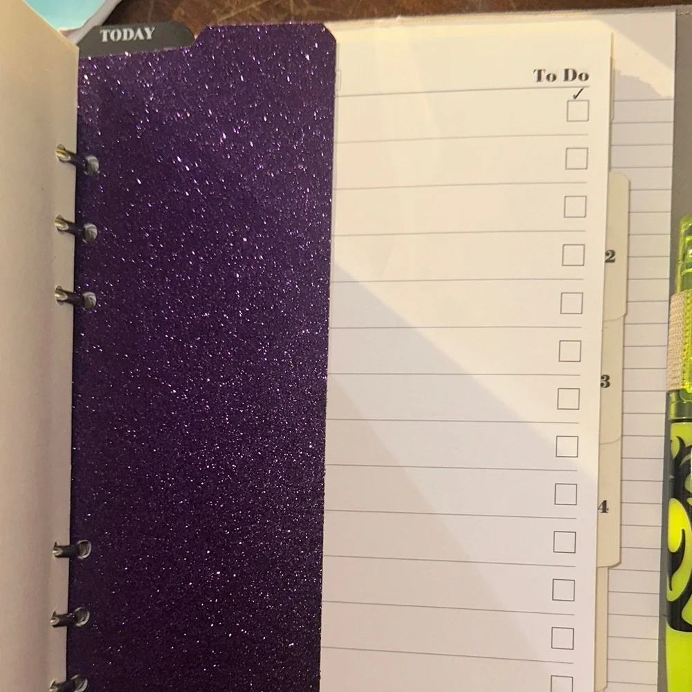 Purple Leather filoFAX folio planner organizer with many extras